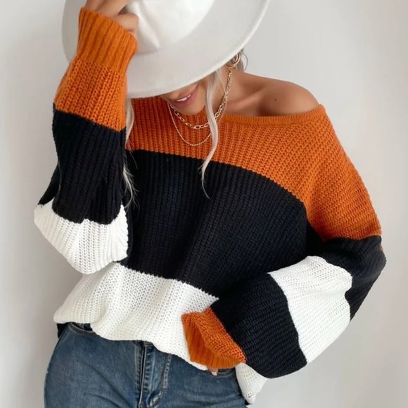 Anna-Kaci Sweaters - Anna-Kaci Striped Knit Sweater Various Sizes